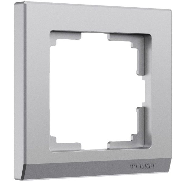 Рамка из поликарбоната Werkel Stark на 1 пост Серебряный матовый W0011865