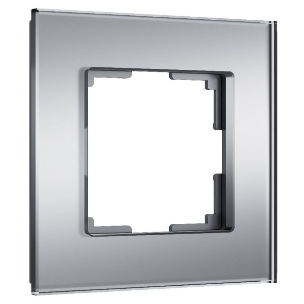 Рамка стеклянная Werkel Senso на 1 пост soft-touch Серебряный W0013106