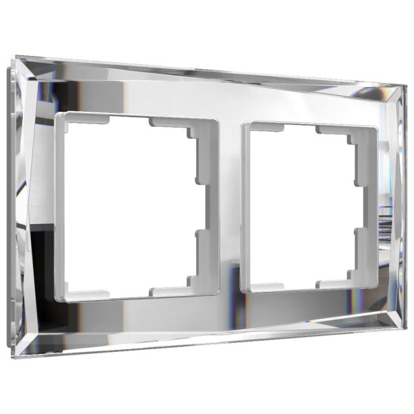 Рамка стеклянная Werkel Diamant на 2 поста Зеркальный W0021220