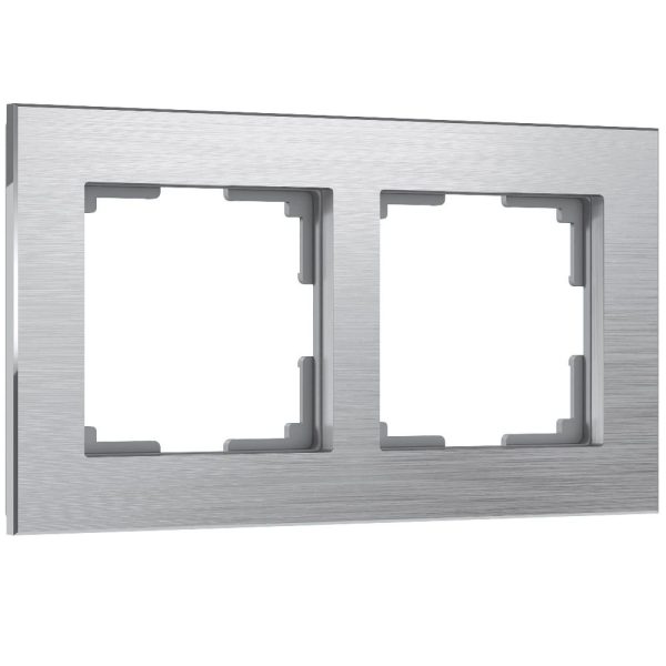 Рамка из металла Werkel Aluminium на 2 поста Алюминий W0021706