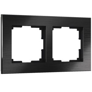 Рамка из металла Werkel Aluminium на 2 поста Черный алюминий W0021708