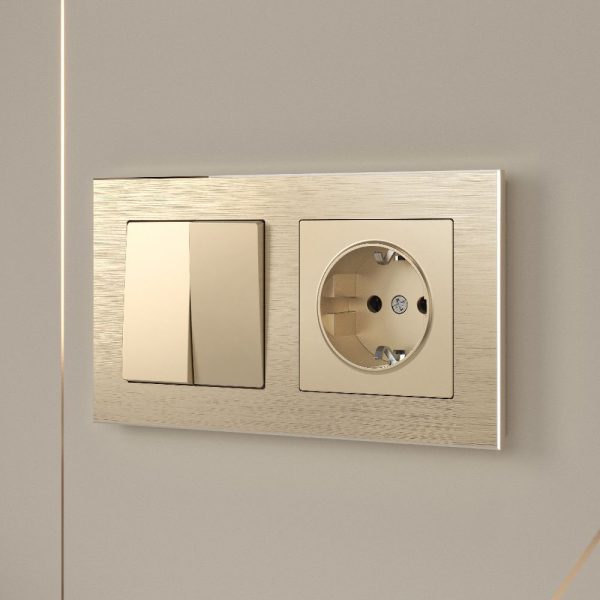 Рамка из металла Werkel Aluminium на 2 поста Шампань W0021711 — изображение 2