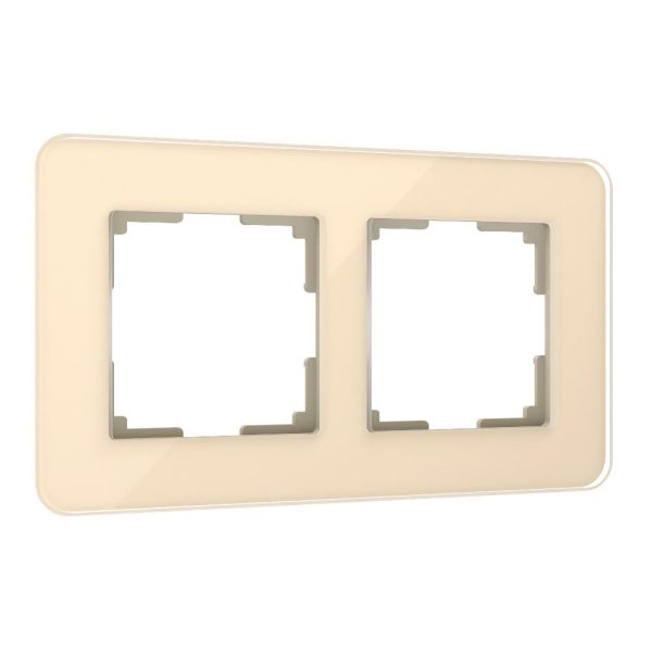Рамка стеклянная Werkel Elite на 2 поста Айвори W0022443