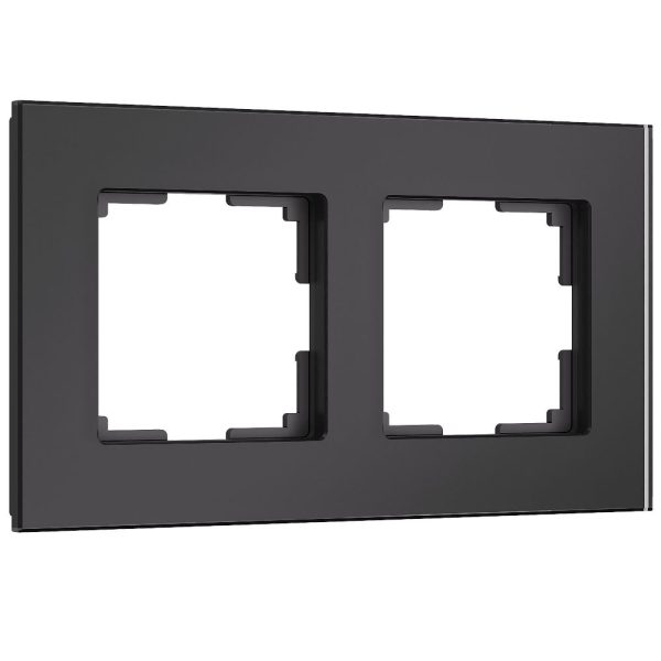 Рамка стеклянная Werkel Senso на 2 поста soft-touch Черный W0023108