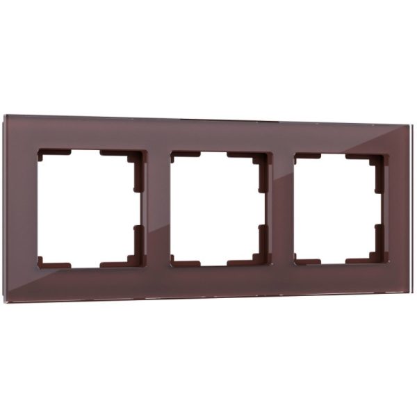 Рамка стеклянная Werkel Favorit на 3 поста Мокко W0031118