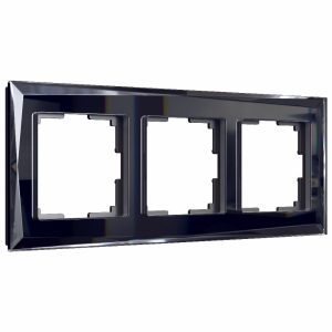 Рамка стеклянная Werkel Diamant на 3 поста Черный W0031208