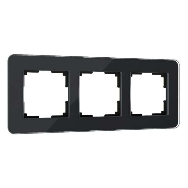 Рамка стеклянная Werkel Elite на 3 поста Черный W0032448