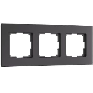 Рамка стеклянная Werkel Senso на 3 поста soft-touch Черный W0033108