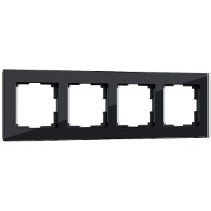 Рамка стеклянная Werkel Favorit на 4 поста Черный W0041108