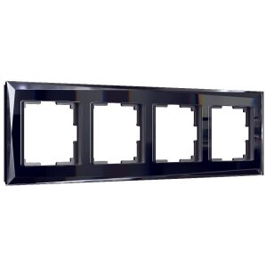 Рамка стеклянная Werkel Diamant на 4 поста Черный W0041208