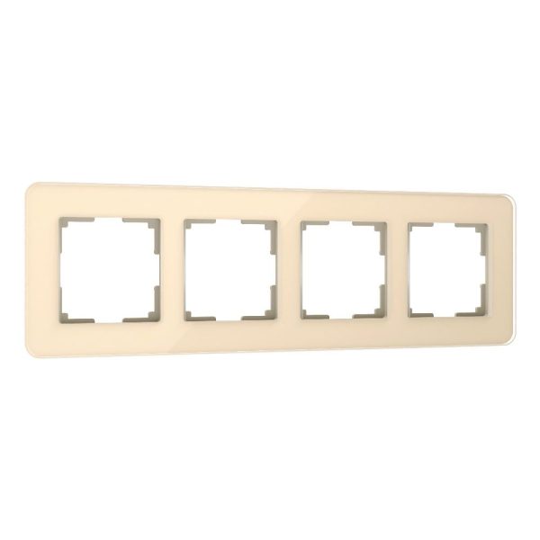 Рамка стеклянная Werkel Elite на 4 поста Айвори W0042443