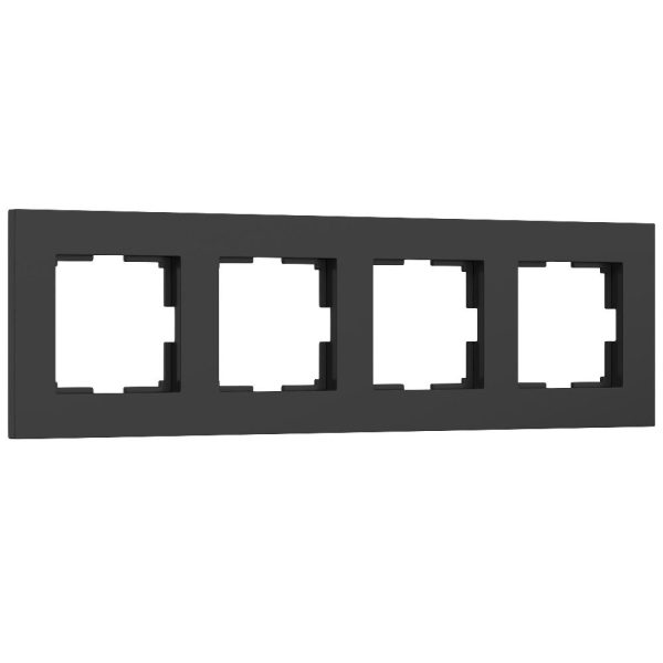 Рамка из поликарбоната Werkel Slab на 4 поста Черный W0042908