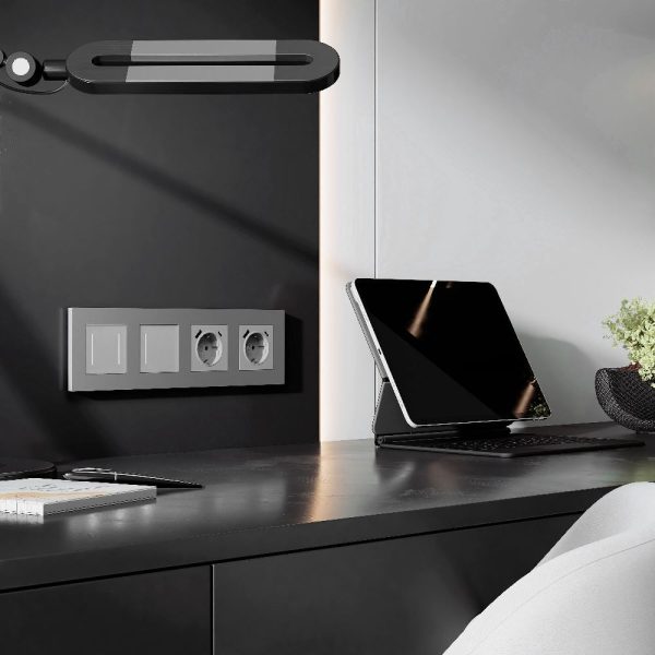 Рамка из поликарбоната Werkel Slab на 4 поста Серебро W0042965 — изображение 2