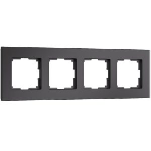 Рамка стеклянная Werkel Senso на 4 поста soft-touch Черный W0043108