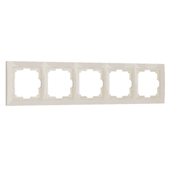 Рамка из поликарбоната Werkel Snabb basic на 5 постов Слоновая кость W0052003