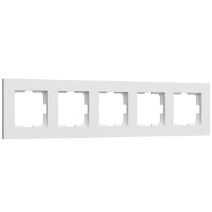 Рамка из поликарбоната Werkel Slab на 5 постов Белый W0052961