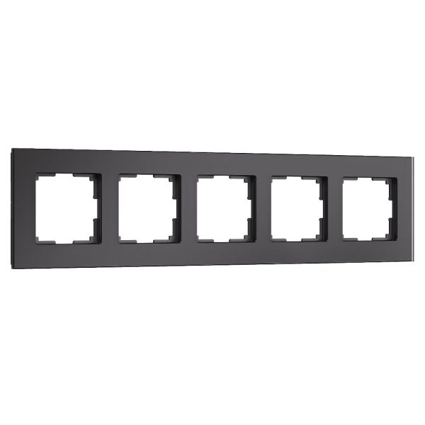 Рамка стеклянная Werkel Senso на 5 постов soft-touch Черный W0053108