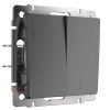 Выключатель двухклавишный встраиваемый Werkel Графит W1120004