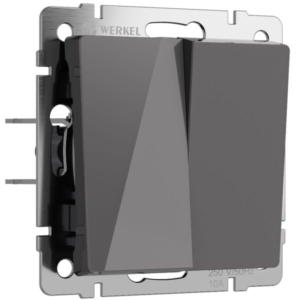 Выключатель двухклавишный встраиваемый Werkel Графит W1120044