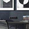 Выключатель двухклавишный встраиваемый проходной Werkel Черный матовый W1122008 — изображение 2