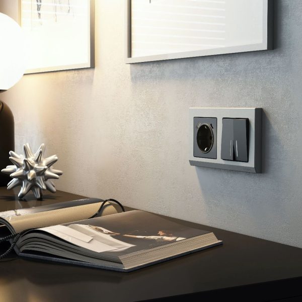 Розетка встраиваемая Werkel с заземлением, шторками и USB тип A+C Графит матовый W1171764 — изображение 3