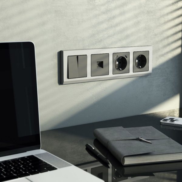 Розетка встраиваемая Ethernet Werkel RJ-45 Графит матовый W1181064 — изображение 3