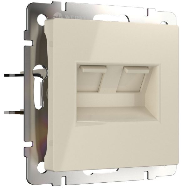 Розетка встраиваемая двойная Ethernet Werkel RJ-45 Слоновая кость W1181103