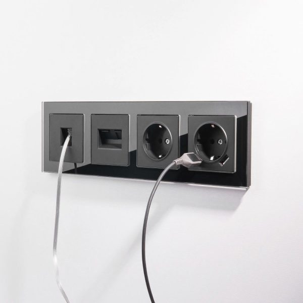 Розетка встраиваемая двойная Ethernet Werkel RJ-45 Черный матовый W1182208 — изображение 3