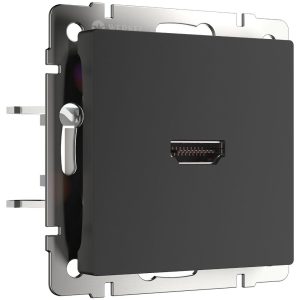 Розетка встраиваемая HDMI Werkel Черный матовый W1186008