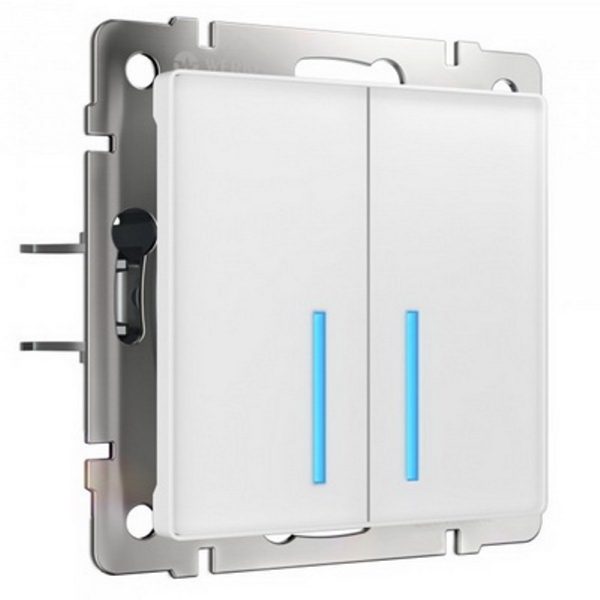 Выключатель двухклавишный встраиваемый сенсорный Werkel с Wifi Белый W4520601