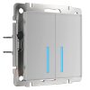 Выключатель двухклавишный встраиваемый сенсорный Werkel с Wifi Cеребряный W4520606