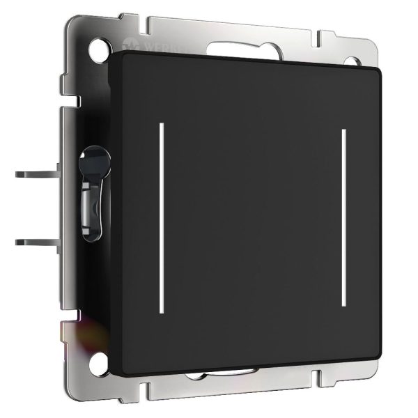 Выключатель двухклавишный встраиваемый сенсорный Werkel с Wifi Черный W4523008