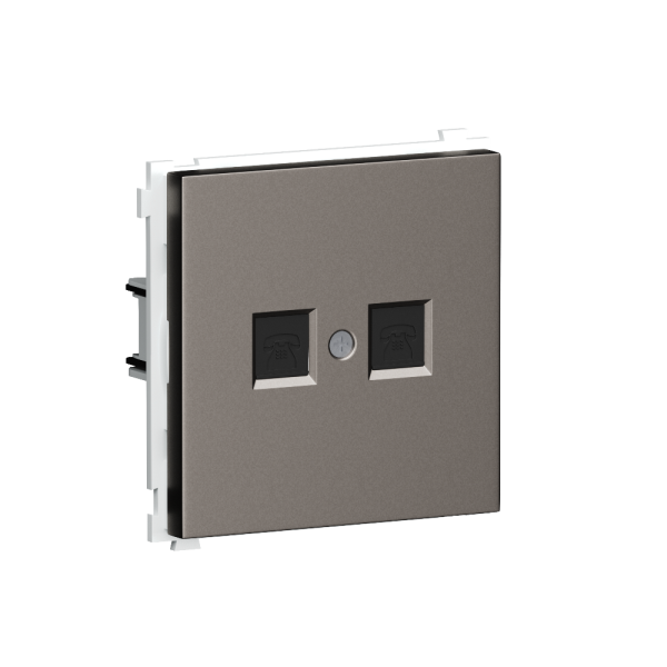 Розетка встраиваемая телефонная двойная Donel R98 RJ11 + RJ11 Сталь матовая DA14400-DA86937