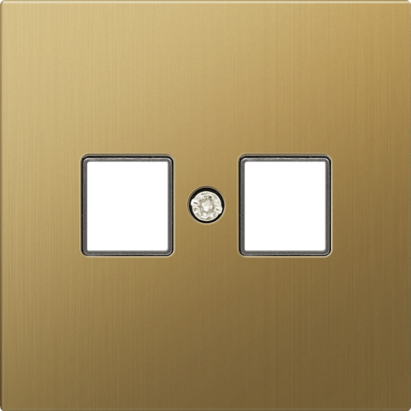 Розетка встраиваемая телефонная двойная Donel R98 Metal RJ11 + RJ11 Золото матовое DA14400-DA869BR — изображение 2