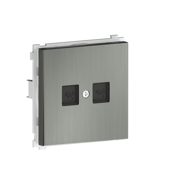 Розетка встраиваемая телефонная двойная Donel R98 Metal RJ11 + RJ11 Никель DA14400-DA869NB