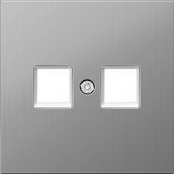 Розетка встраиваемая телефонная двойная Donel R98 Metal RJ11 + RJ11 Никель DA14400-DA869NB — изображение 2