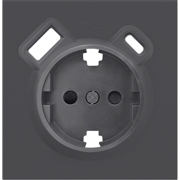 Розетка встраиваемая Donel R98 с заземлением и шторками + зарядка USB A+C 20W Черный матовый DA15500-DA22228 — изображение 2
