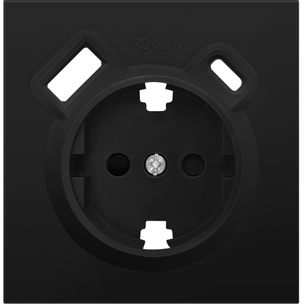 Розетка встраиваемая Donel R98 с заземлением и шторками + зарядка USB A+C 20W Карбон матовый DA15500-DA22230 — изображение 2