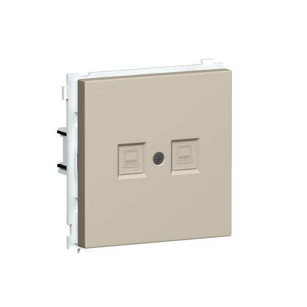Розетка встраиваемая двойная Ethernet Donel R98 RJ45 2-я Cat.6/ClassE-8/8 Кашемир матовый DA16600-DA86935