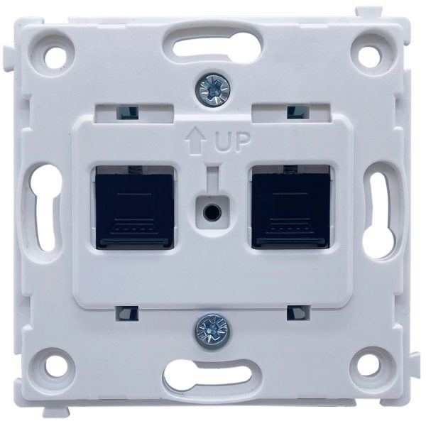 Розетка встраиваемая двойная Ethernet Donel R98 RJ45 2-я Cat.6/ClassE-8/8 Кашемир матовый DA16600-DA86935 — изображение 5