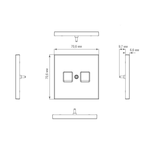 Розетка встраиваемая двойная Ethernet Donel R98 Metal RJ45 (cat.6/ClassE-8) Латунь DA16600-DA869ME — изображение 6