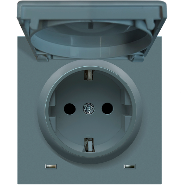 Розетка встраиваемая Donel R98 Schuko с крышкой и заземлением на винтах Изумруд матовый DA18800-DA45439 — изображение 3