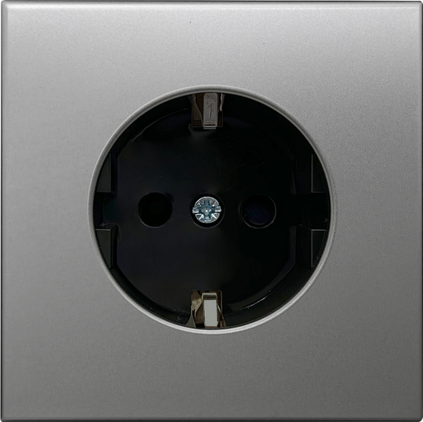 Розетка встраиваемая Donel R98 Metal Schuko с заземлением и шторками на клеммах Благородная сталь DA19900-DA220ES — изображение 2