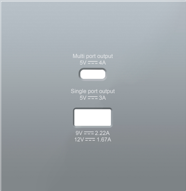Розетка встраиваемая USB Donel R98 тип A+С быстрая зарядка Алюминий матовый DA20400-DA27726 — изображение 2
