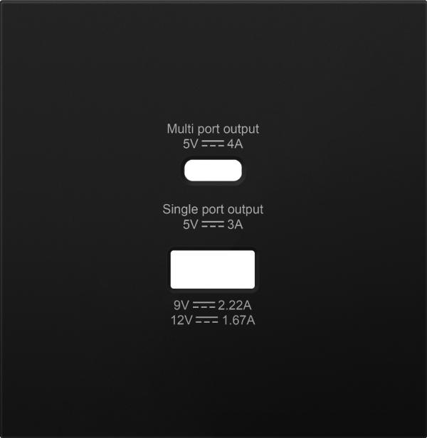 Розетка встраиваемая USB Donel R98 тип A+С быстрая зарядка Карбон матовый DA20400-DA27730 — изображение 2