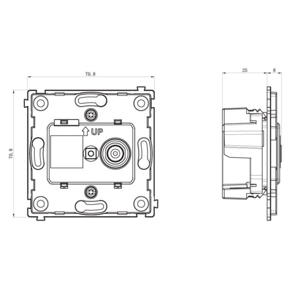 ТВ-розетка встраиваемая оконечная Donel R98 Metal Никель DA30100-DA879NB — изображение 7
