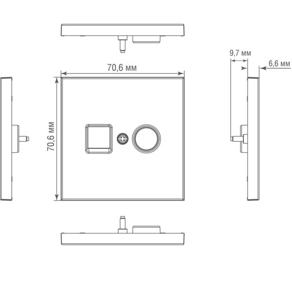 Розетка встраиваемая TV-SAT Donel R98 Metal F-разъём Никель DA30200-DA879NB — изображение 6