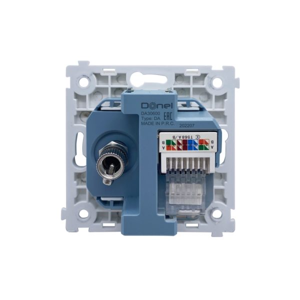 Розетка встраиваемая комбинированная Donel R98 RJ45+ SAT Серый матовый DA30600-DA88940 — изображение 3