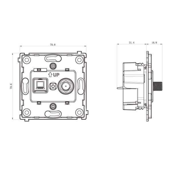 Розетка встраиваемая комбинированная Donel R98 RJ45+ SAT Серый матовый DA30600-DA88940 — изображение 5