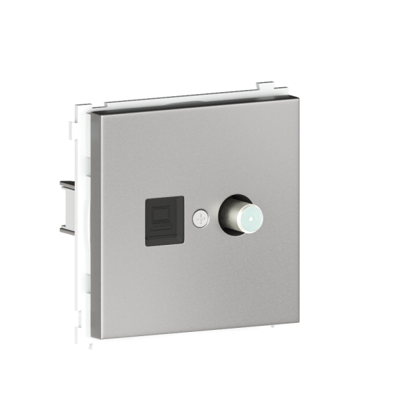 Розетка встраиваемая комбинированная Donel R98 Metal RJ45 + SAT Благородная сталь DA30600-DA889ES